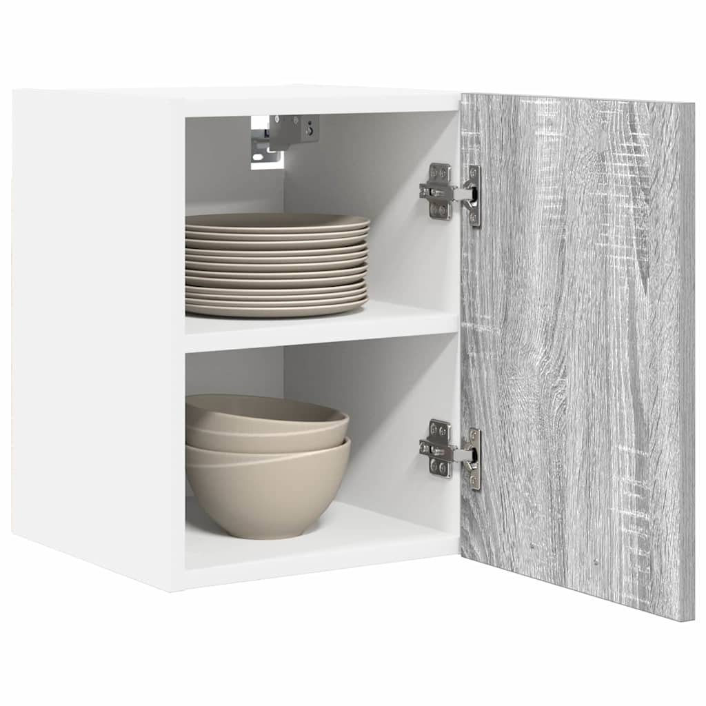 Armadio pensile Grigio Sonoma e Bianco 30 x 31 x 40 cm