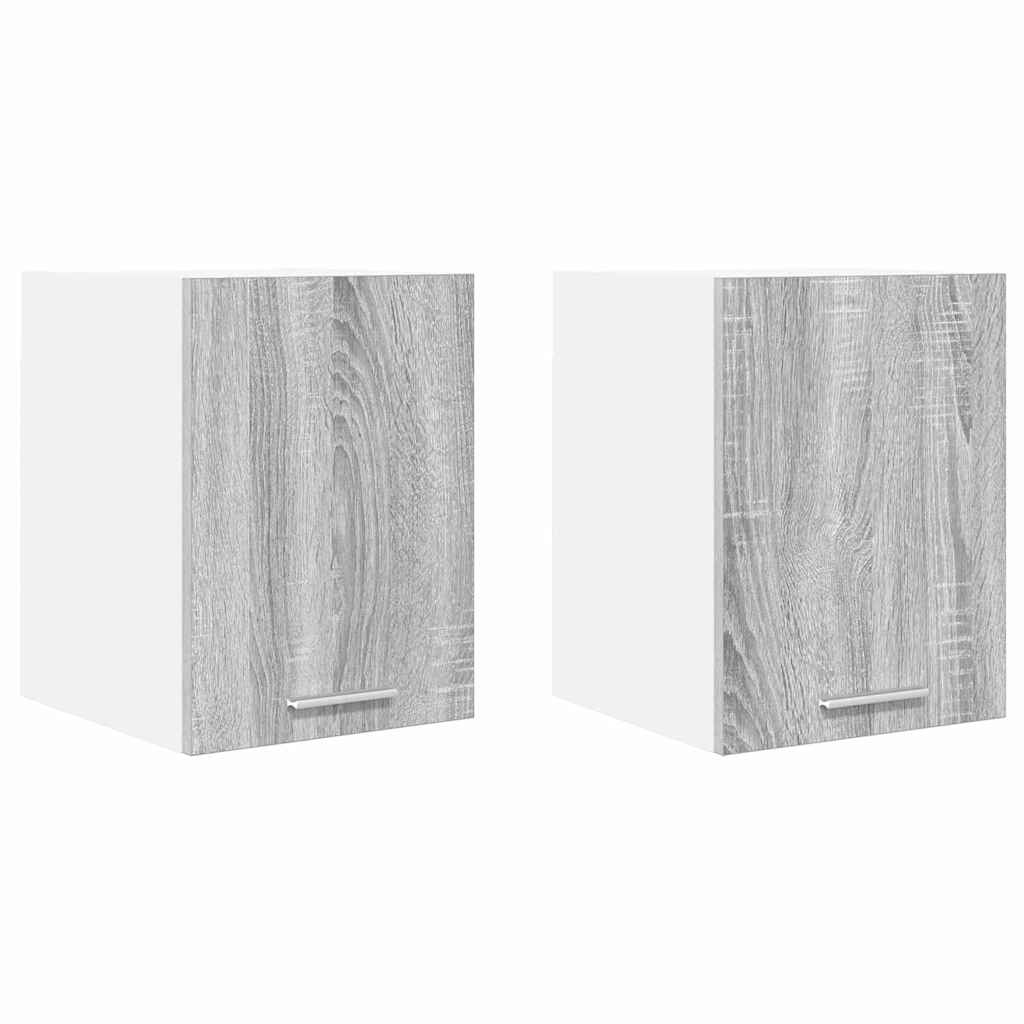 Armadio pensile 2 pcs Grigio Sonoma e Bianco 30 x 31 x 40 cm | homemem39