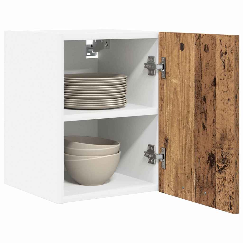 Armadio pensile con porta Legno Antico e Bianco 30 x 31 x 40 cm | homemem39