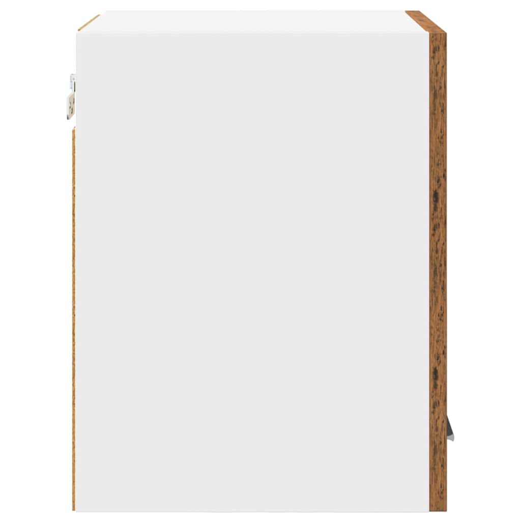 Armadio pensile con porta Legno Antico e Bianco 30 x 31 x 40 cm | homemem39
