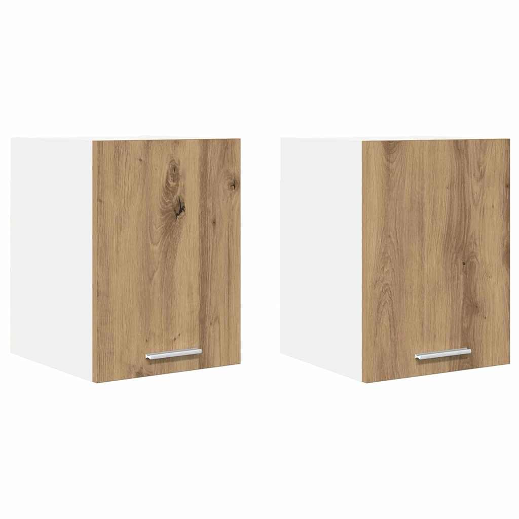 Armadio pensile 2 pcs Rovere Artigiano e Bianco 30 x 31 x 40 cm | homemem39