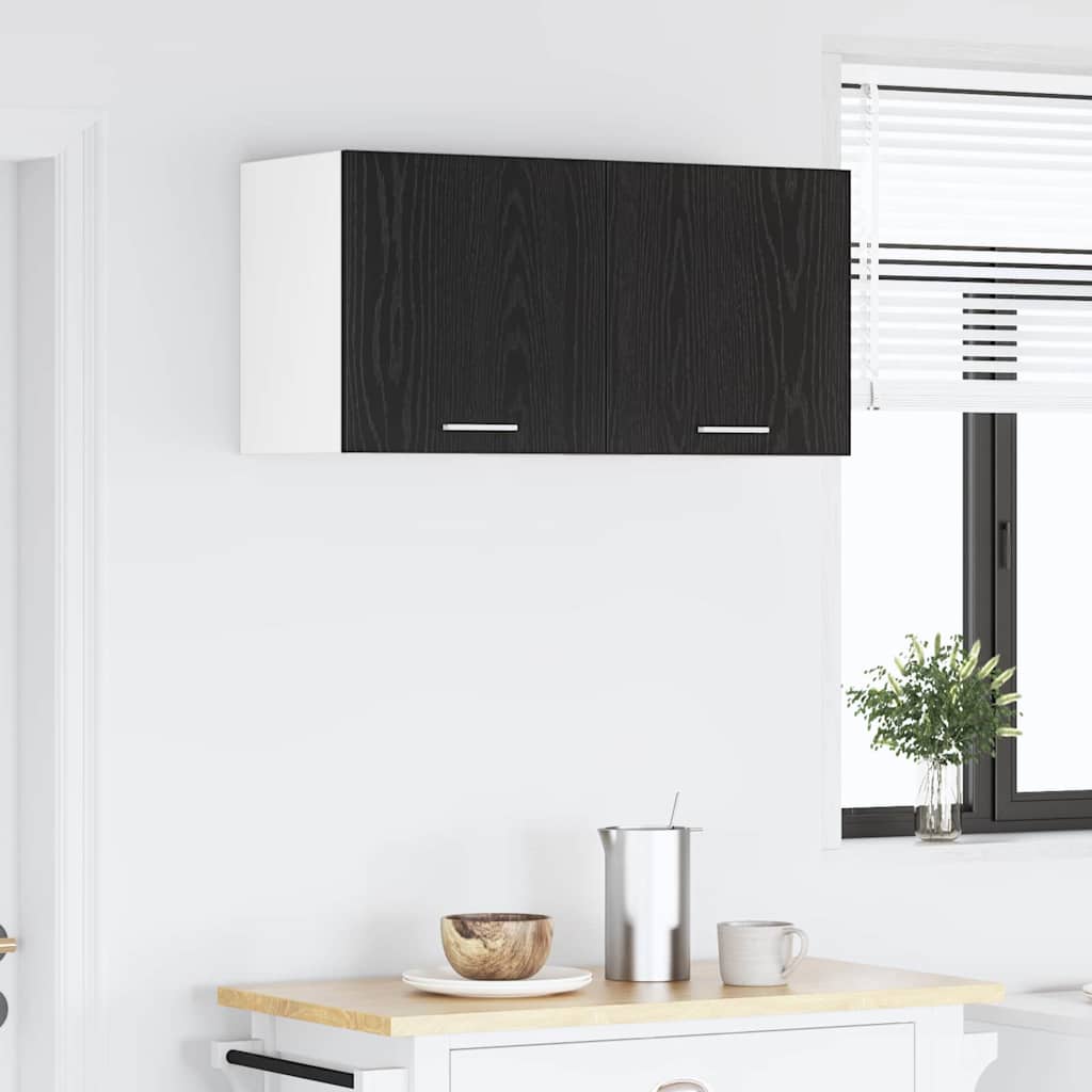 Armadio pensile con porta Rovere Nero e Bianco 40 x 31 x 40 cm | homemem39