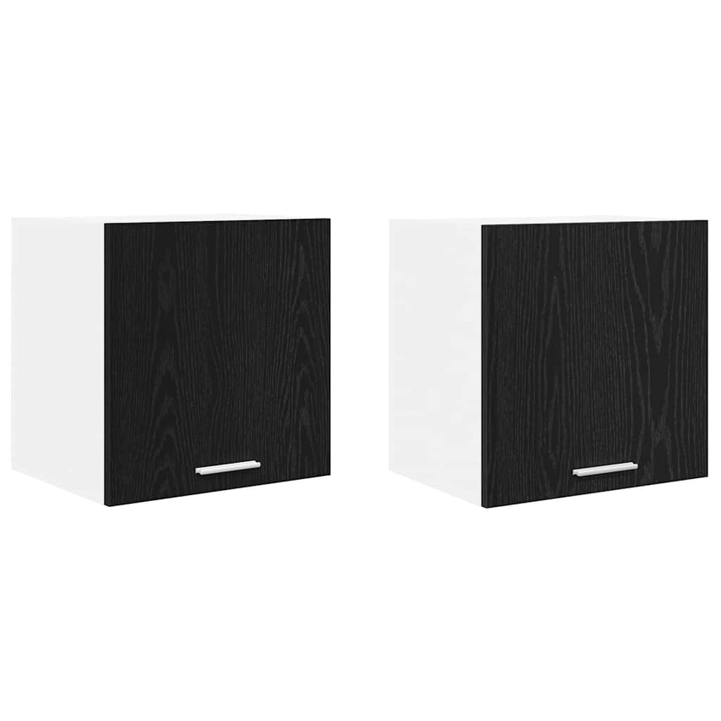 Armadio pensile 2 pcs Rovere Nero e Bianco 40 x 31 x 40 cm | homemem39