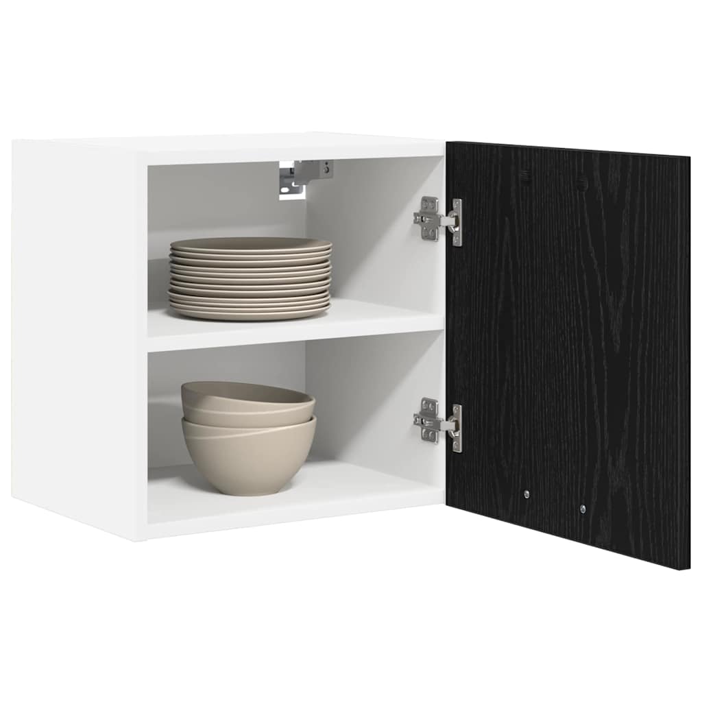 Armadio pensile 2 pcs Rovere Nero e Bianco 40 x 31 x 40 cm | homemem39