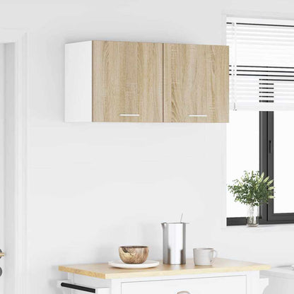 Armadio pensile con porta Riga 2 pcs Quercia Sonoma e Bianca | homemem39