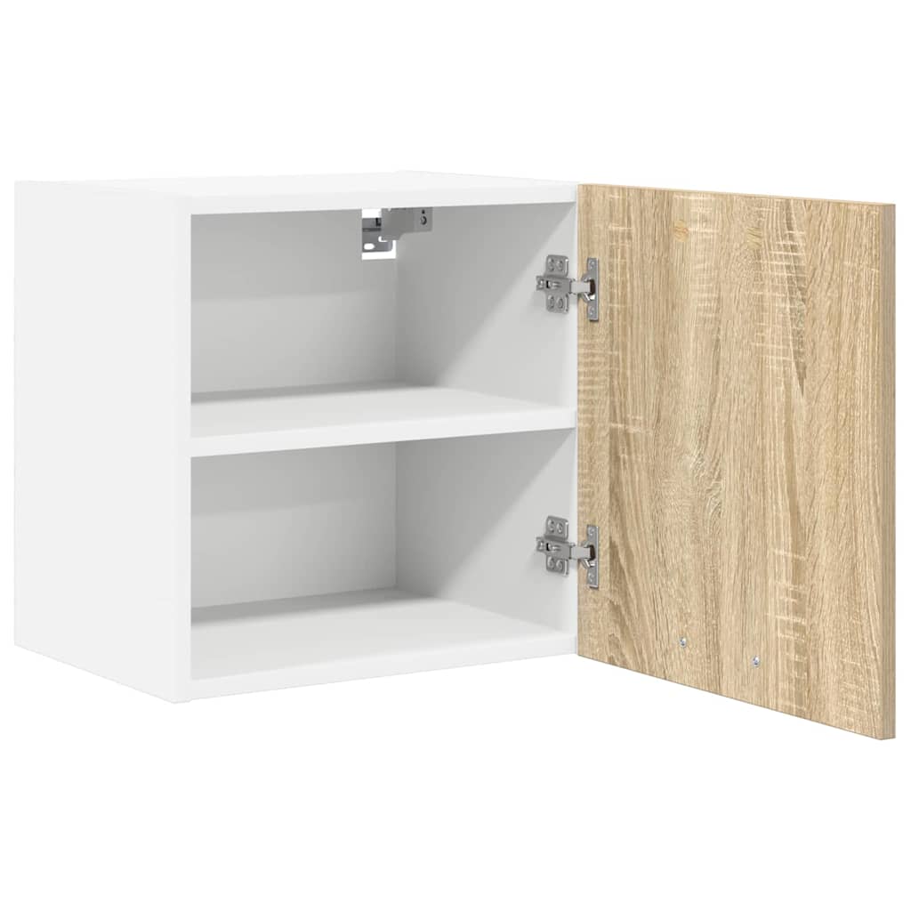 Armadio pensile con porta Riga 2 pcs Quercia Sonoma e Bianca | homemem39