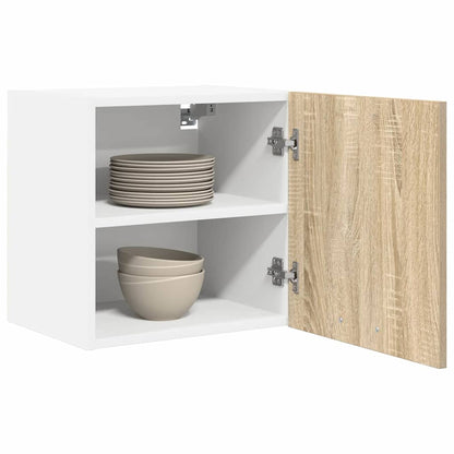Armadio pensile con porta Riga 2 pcs Quercia Sonoma e Bianca | homemem39