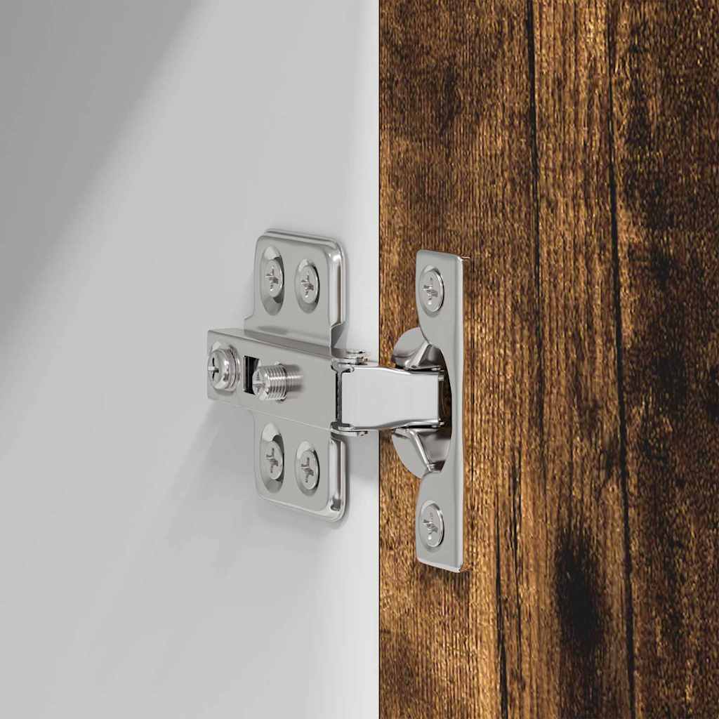 Armadio pensile con porta 2 pcs Rovere Affumicato e Bianco | homemem39