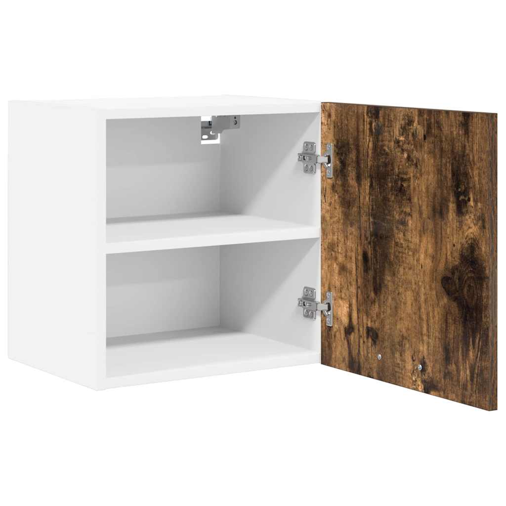 Armadio pensile con porta 2 pcs Rovere Affumicato e Bianco | homemem39