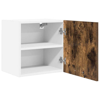 Armadio pensile con porta 2 pcs Rovere Affumicato e Bianco