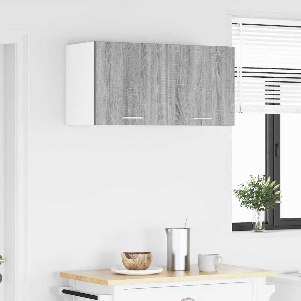 Armadio pensile Grigio Sonoma e Bianco 40 x 31 x 40 cm | homemem39