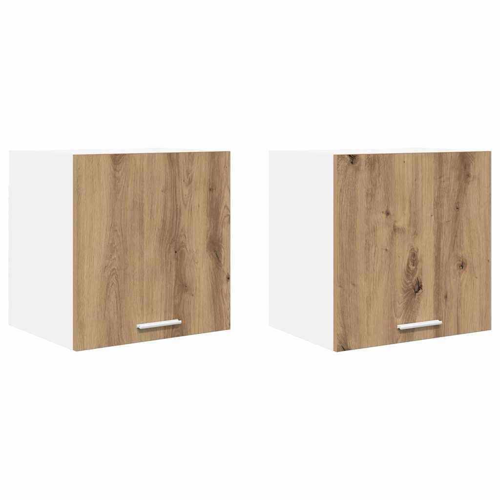 Armadio pensile 2 pcs Rovere Artigiano e Bianco 40 x 31 x 40 cm