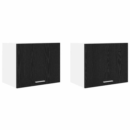 Armadio pensile 2 pcs Rovere Nero e Bianco 50 x 31 x 40 cm | homemem39