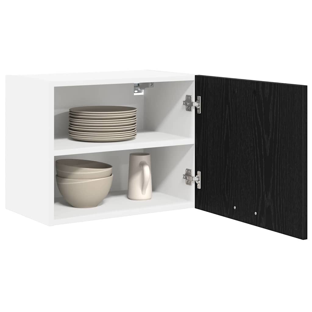 Armadio pensile 2 pcs Rovere Nero e Bianco 50 x 31 x 40 cm | homemem39