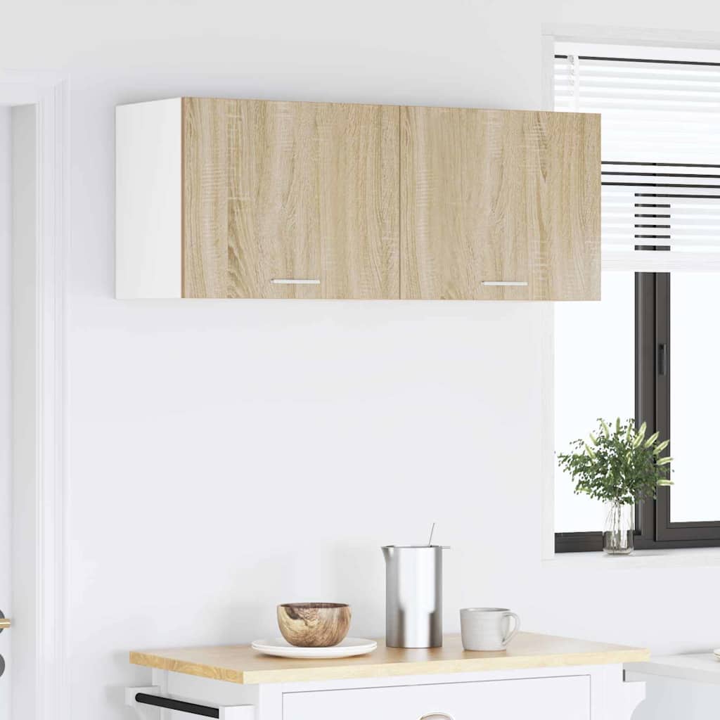Armadio pensile 2 pcs Quercia Sonoma e Bianca 50 x 31 x 40 cm | homemem39