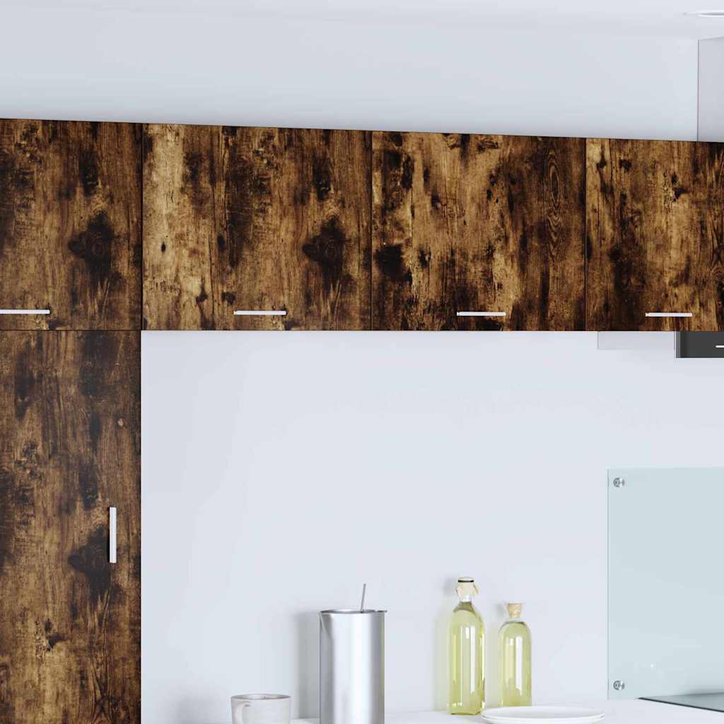 Armadio pensile con porta 2 pcs Rovere Affumicato e Bianco | homemem39