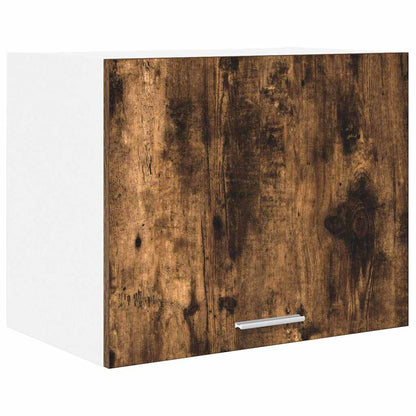 Armadio pensile con porta 2 pcs Rovere Affumicato e Bianco