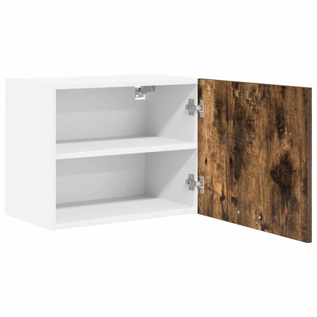 Armadio pensile con porta 2 pcs Rovere Affumicato e Bianco | homemem39