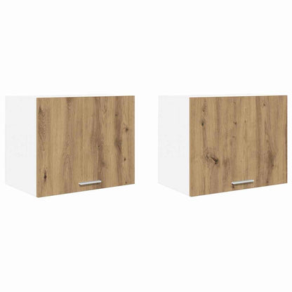 Armadio pensile 2 pcs Rovere Artigiano e Bianco 50 x 31 x 40 cm | homemem39