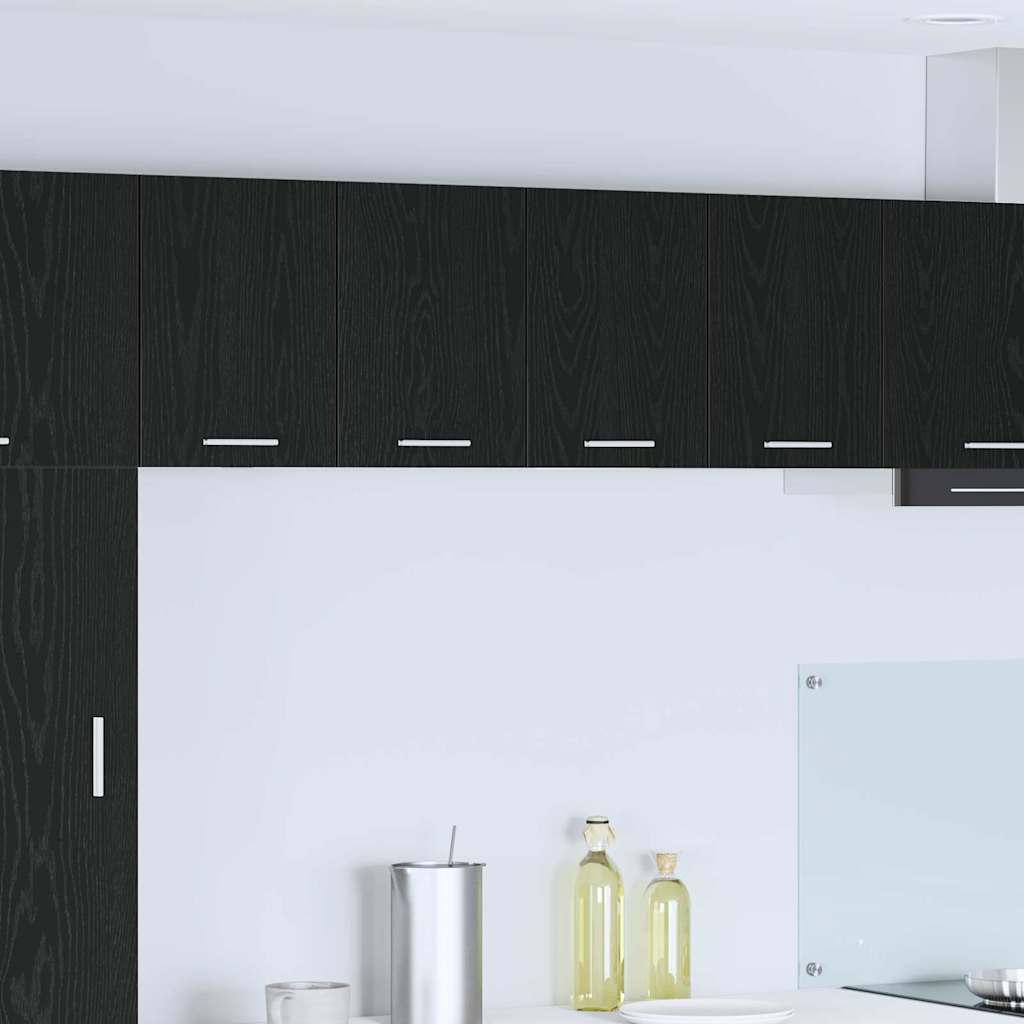 Armadio pensile 2 pcs Rovere Nero e Bianco 60 x 31 x 40 cm | homemem39