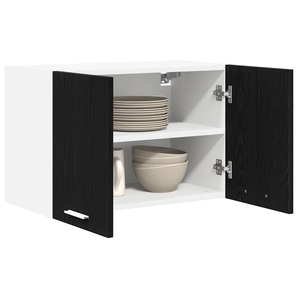 Armadio pensile 2 pcs Rovere Nero e Bianco 60 x 31 x 40 cm