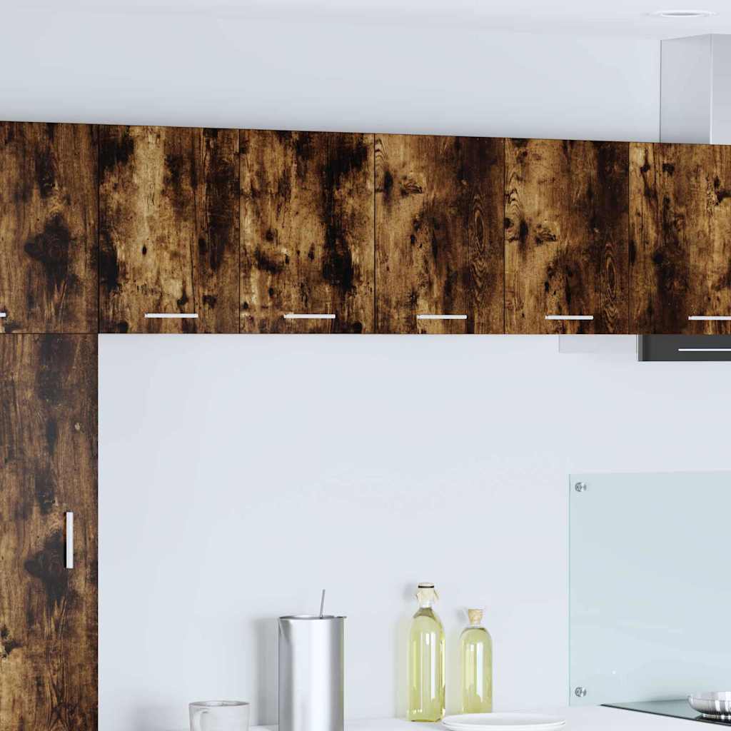 Armadio pensile con porta 2 pcs Rovere Affumicato e Bianco | homemem39