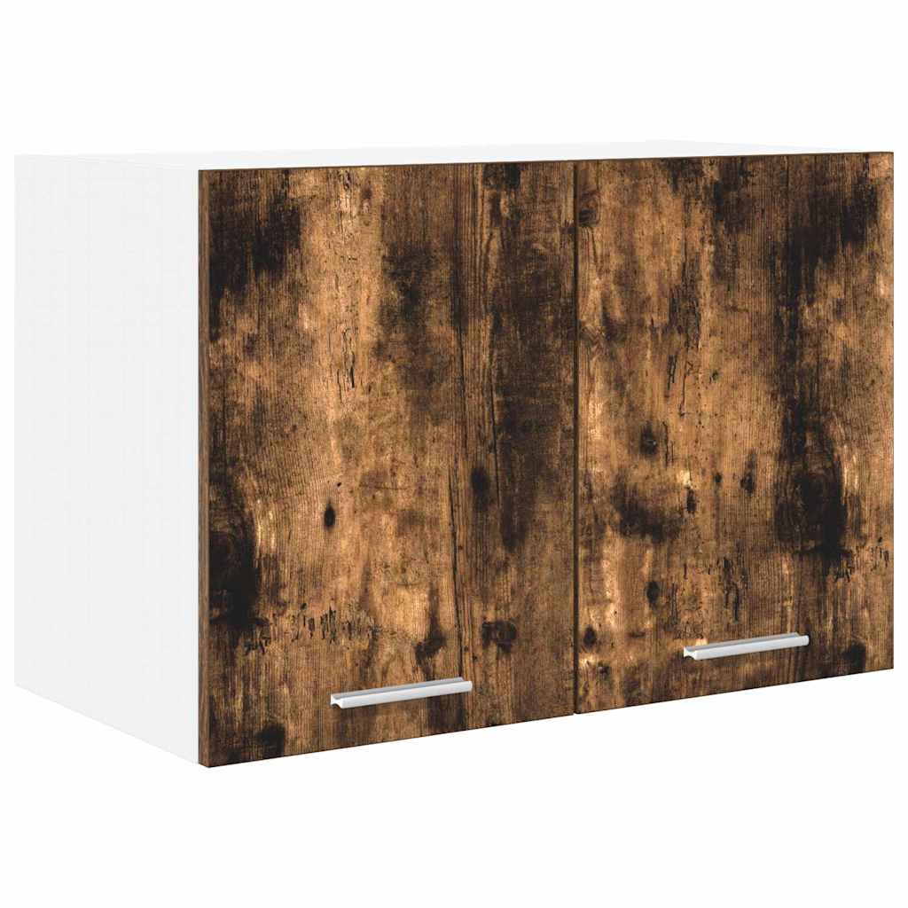 Armadio pensile con porta 2 pcs Rovere Affumicato e Bianco | homemem39