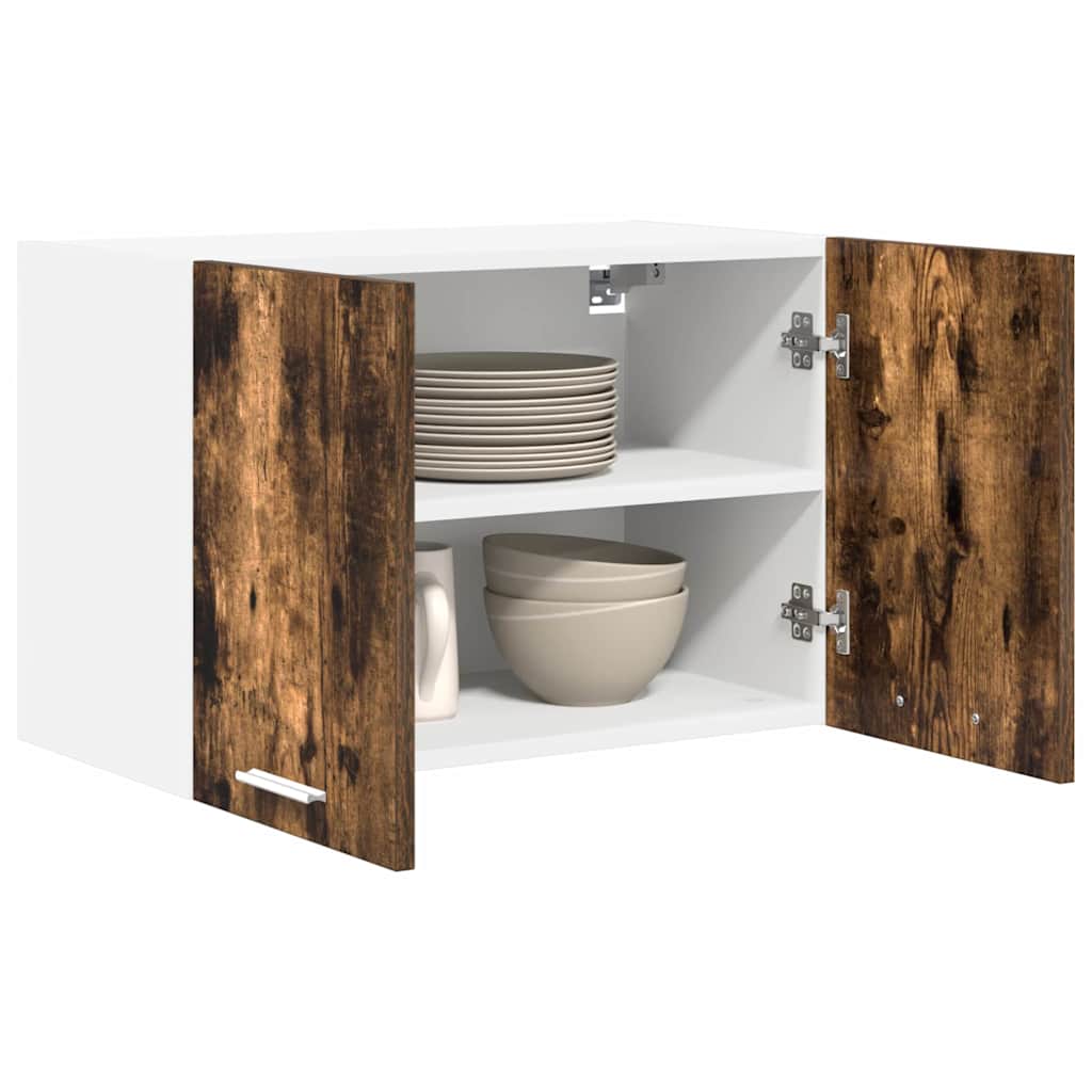 Armadio pensile con porta 2 pcs Rovere Affumicato e Bianco | homemem39