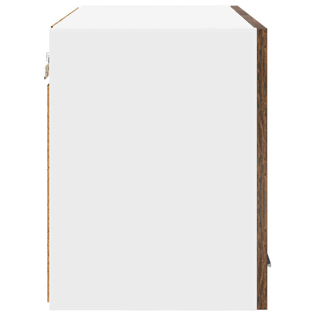 Armadio pensile con porta 2 pcs Rovere Affumicato e Bianco | homemem39