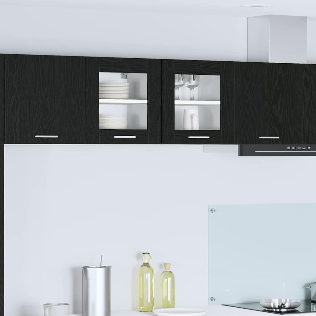Armadio pensile con porta 2 pcs Rovere Nero 40 x 31 x 40 cm | homemem39