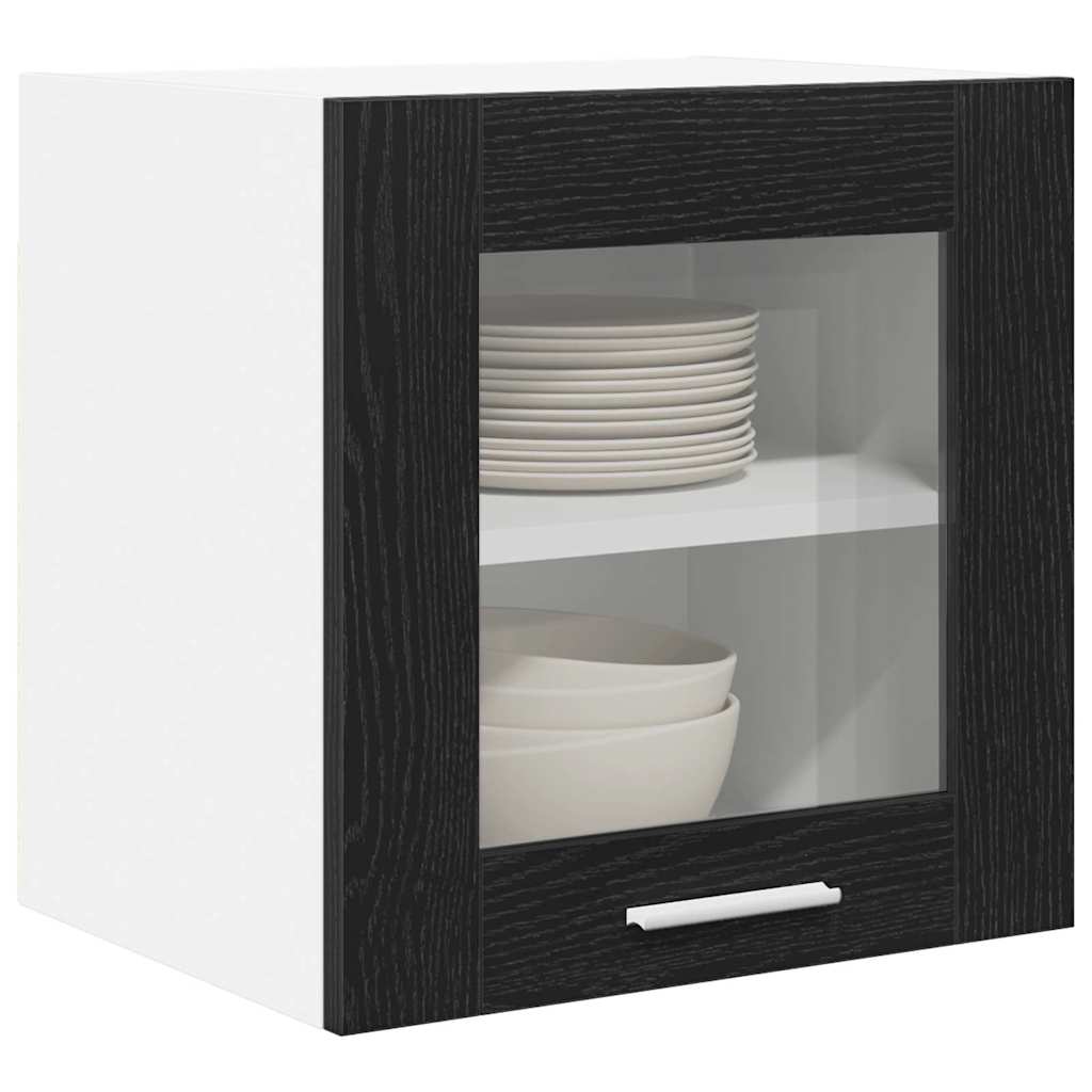 Armadio pensile con porta 2 pcs Rovere Nero 40 x 31 x 40 cm