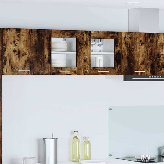 Armadio pensile con porta 2 pcs Rovere fumé 40 x 31 x 40 cm