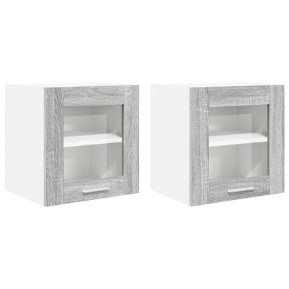 Armadio pensile con porta 2 pcs Grigio Sonoma 40 x 31 x 40 cm