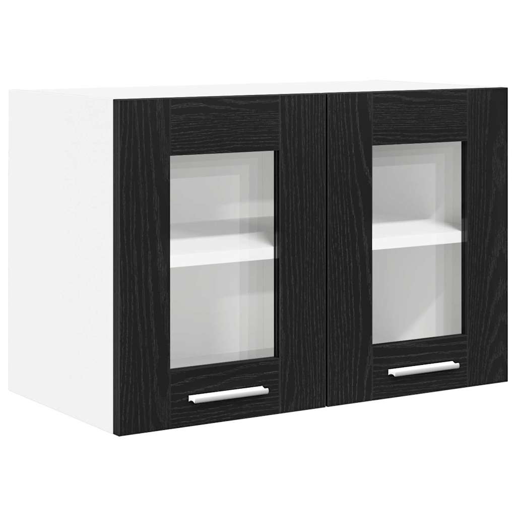 Armadio pensile con porta 2 pcs Rovere Nero 60 x 31 x 40 cm