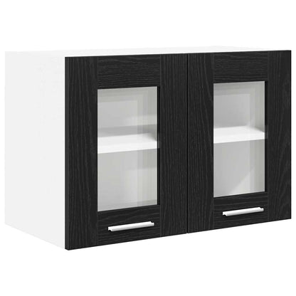 Armadio pensile con porta 2 pcs Rovere Nero 60 x 31 x 40 cm