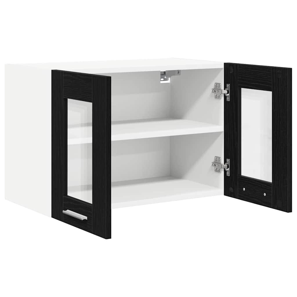 Armadio pensile con porta 2 pcs Rovere Nero 60 x 31 x 40 cm
