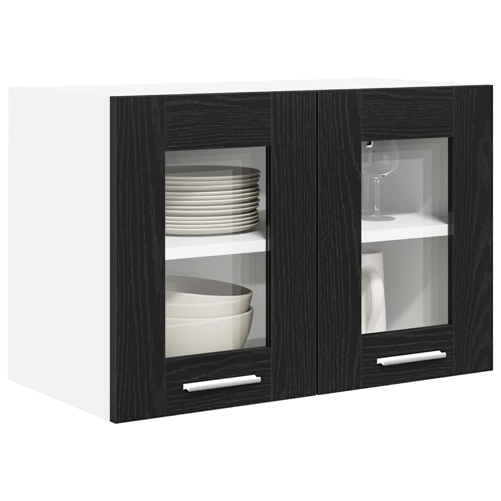 Armadio pensile con porta 2 pcs Rovere Nero 60 x 31 x 40 cm | homemem39