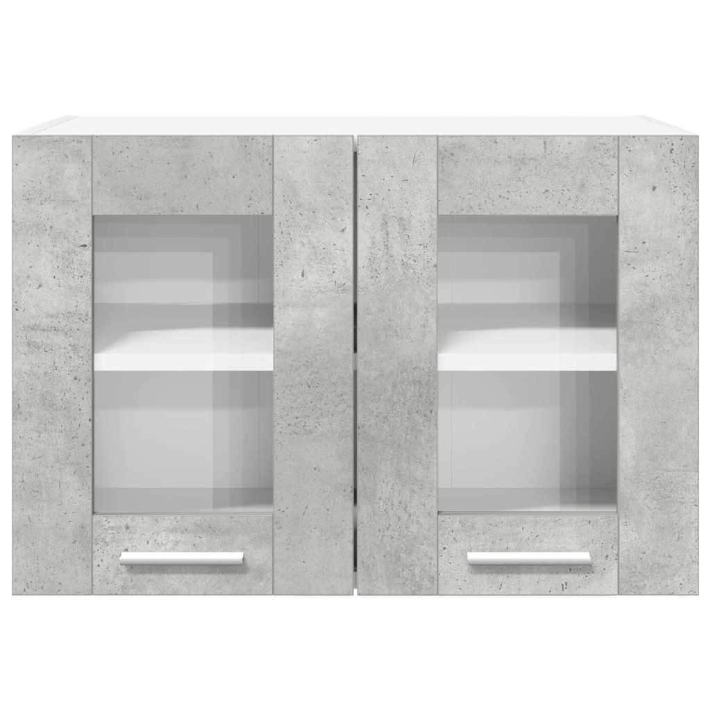 Armadio pensile con porta 2 pcs Grigio cemento 60 x 31 x 40 cm
