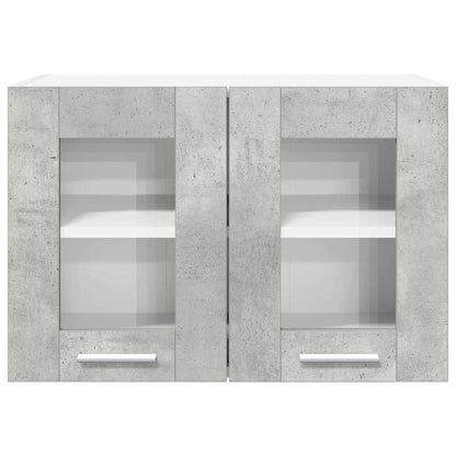 Armadio pensile con porta 2 pcs Grigio cemento 60 x 31 x 40 cm