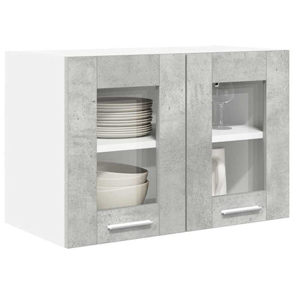 Armadio pensile con porta 2 pcs Grigio cemento 60 x 31 x 40 cm