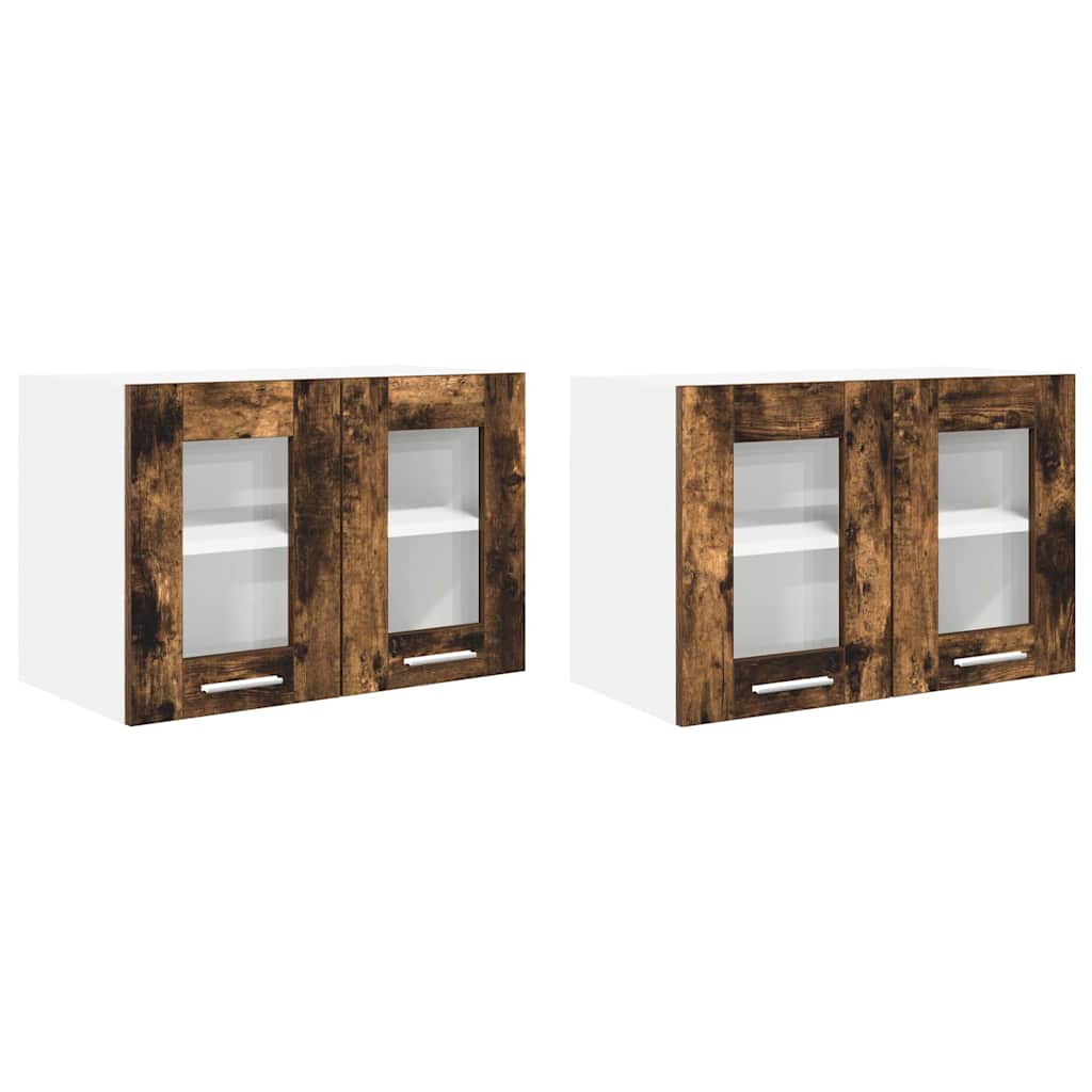 Armadio pensile con porta 2 pcs Rovere fumé 60 x 31 x 40 cm | homemem39