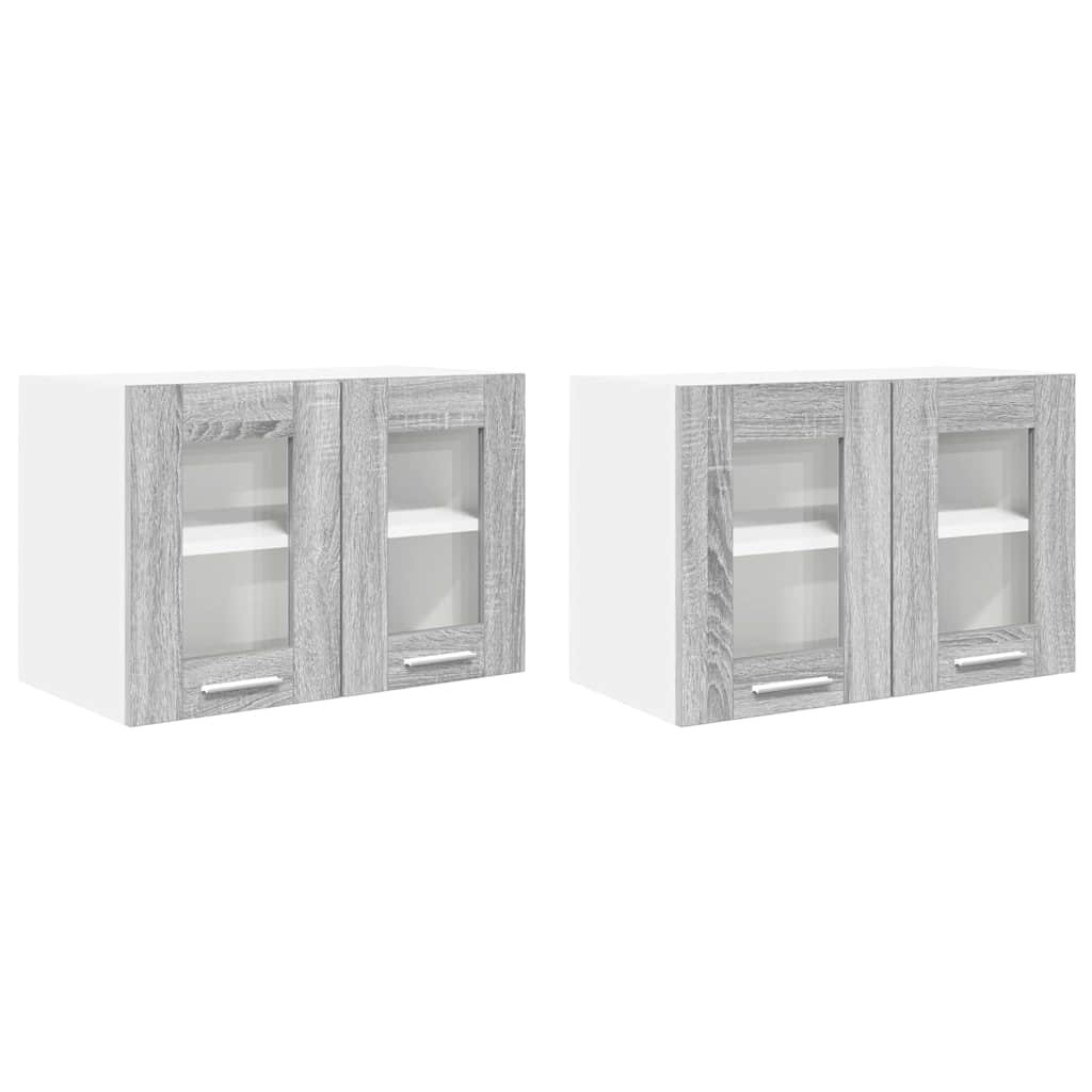 Armadio pensile con porta 2 pcs Grigio Sonoma 60 x 31 x 40 cm