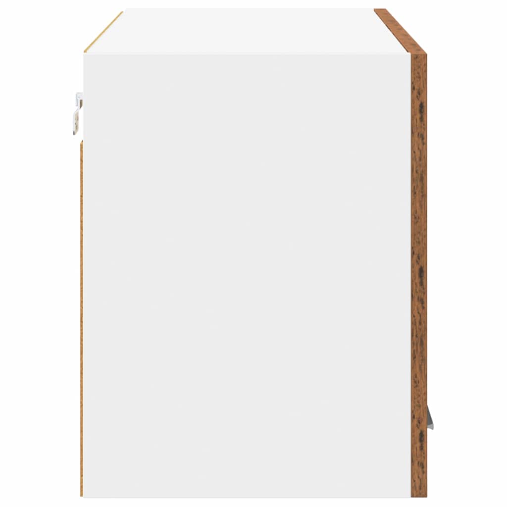 Armadio pensile con porta Legno Antico e Bianco 80 x 31 x 40 cm | homemem39