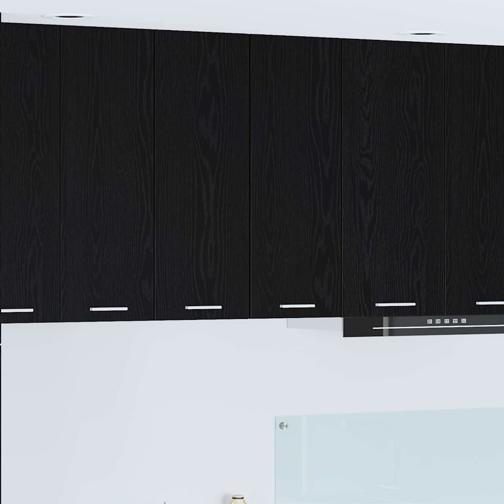 Armadio pensile con porta Rovere Nero e Bianco 30 x 31 x 80 cm | homemem39