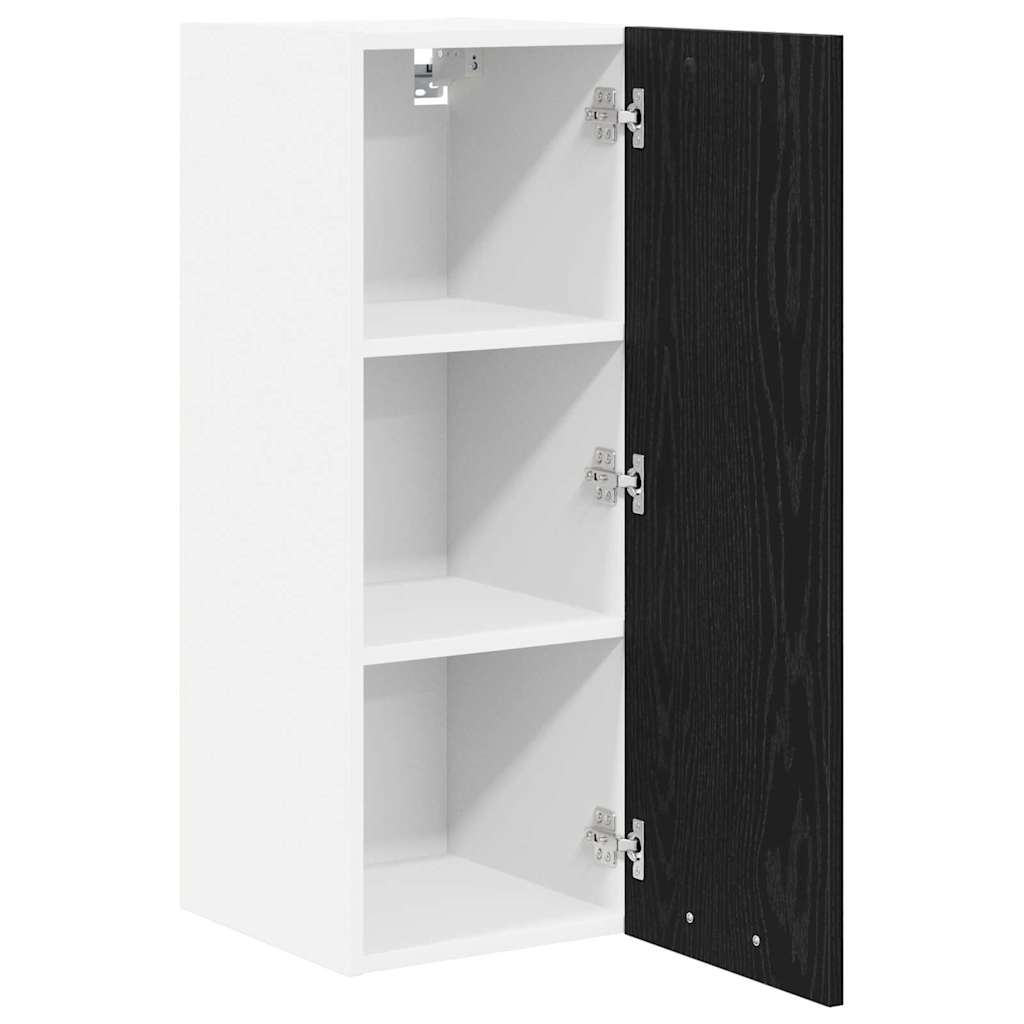 Armadio pensile con porta Rovere Nero e Bianco 30 x 31 x 80 cm | homemem39