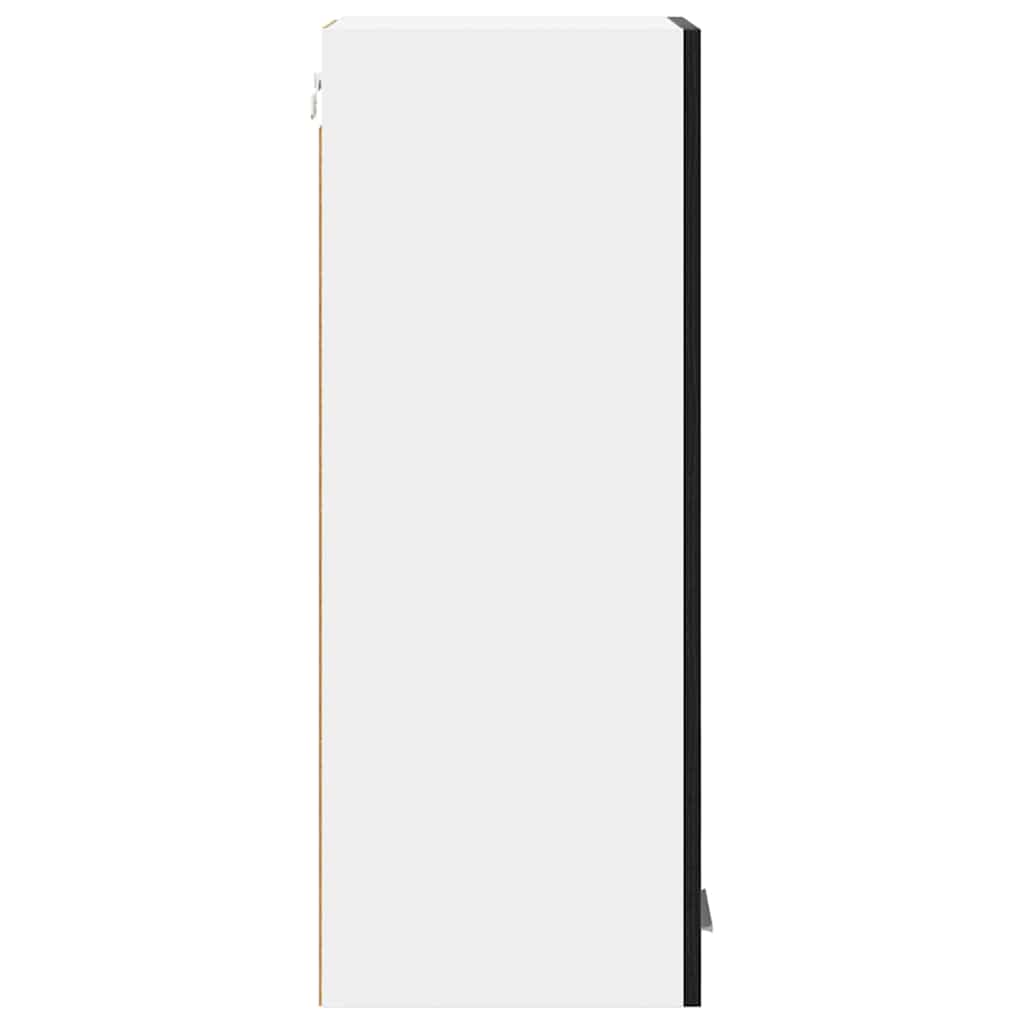 Armadio pensile con porta Rovere Nero e Bianco 30 x 31 x 80 cm