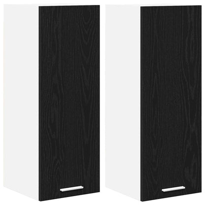 Armadio pensile 2 pcs Rovere Nero e Bianco 30 x 31 x 80 cm | homemem39