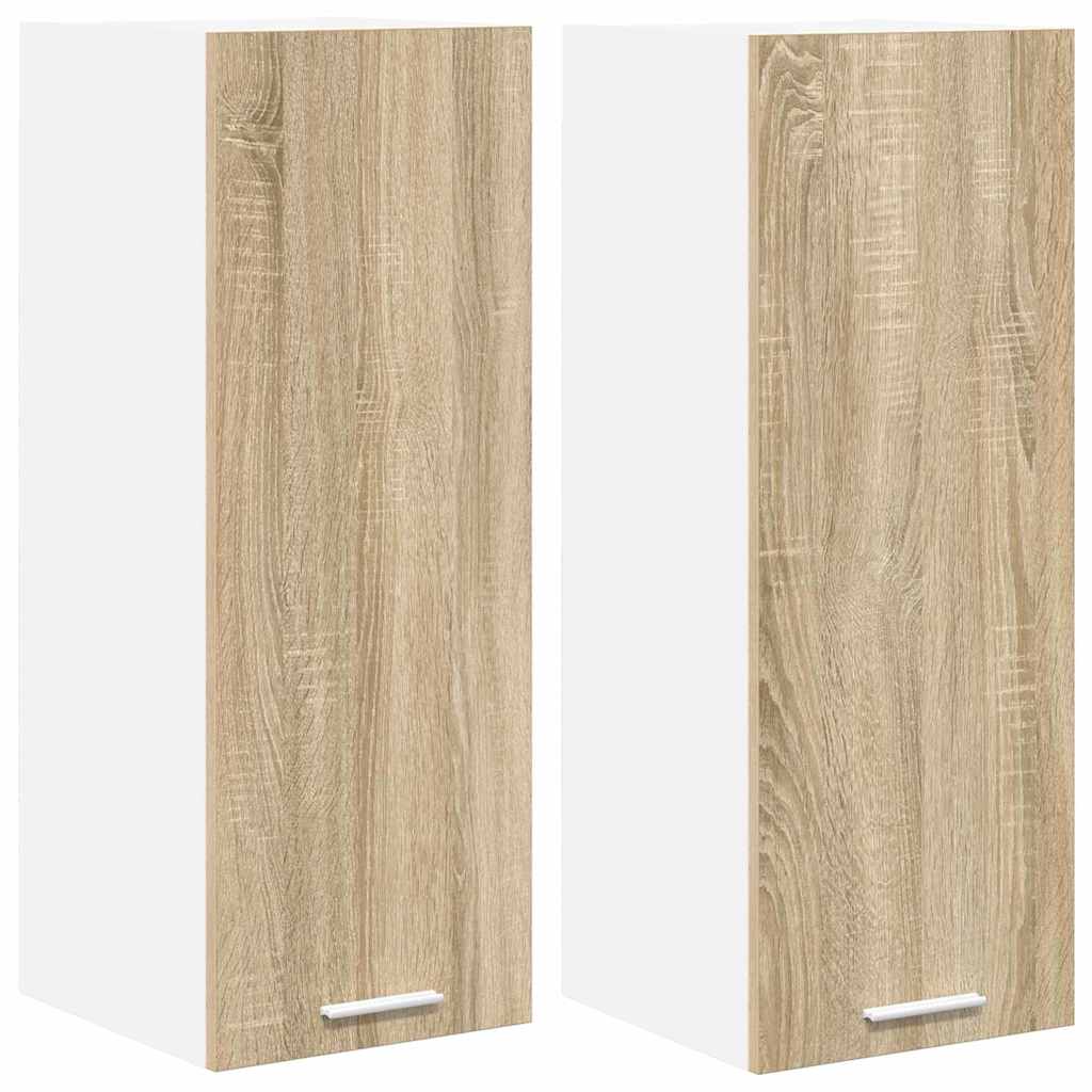 Armadio pensile 2 pcs Quercia Sonoma e Bianca 30 x 31 x 80 cm | homemem39
