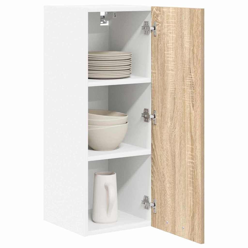 Armadio pensile 2 pcs Quercia Sonoma e Bianca 30 x 31 x 80 cm | homemem39