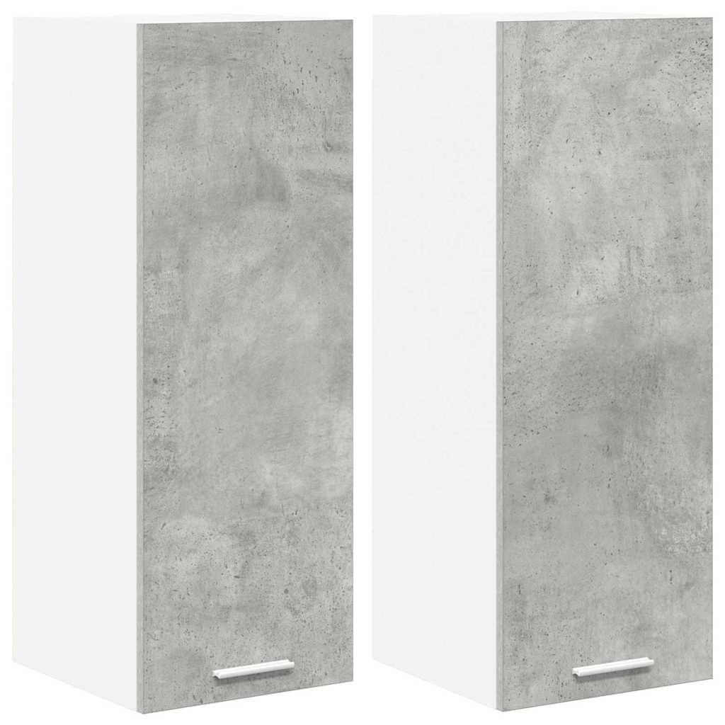 Armadio pensile 2 pcs Grigio Cemento e Bianco 30 x 31 x 80 cm | homemem39